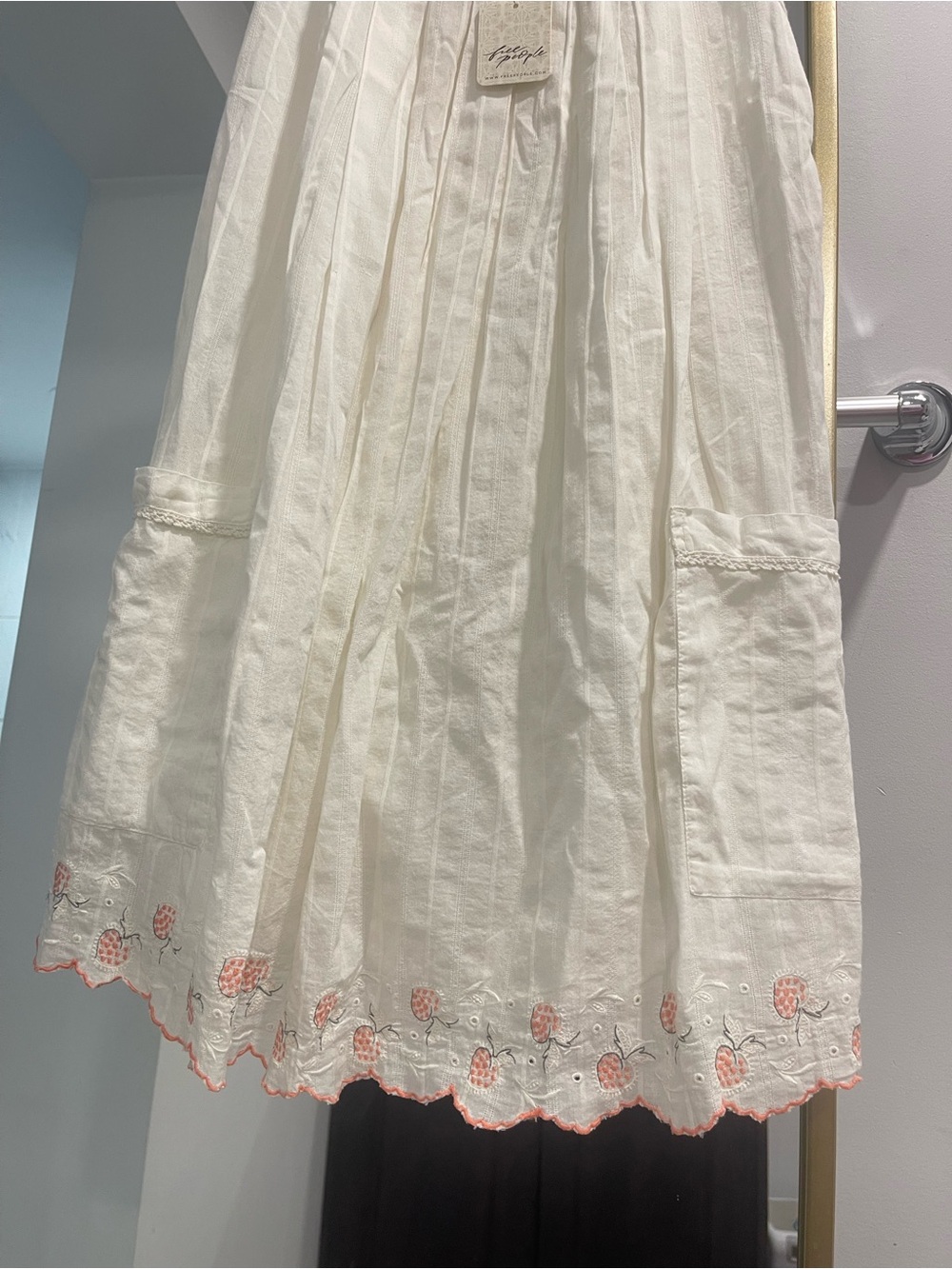 NWT Free People Latecia Embroidered Mini Dress Cotton Rayon Size medium ivory - Picture 9 of 12